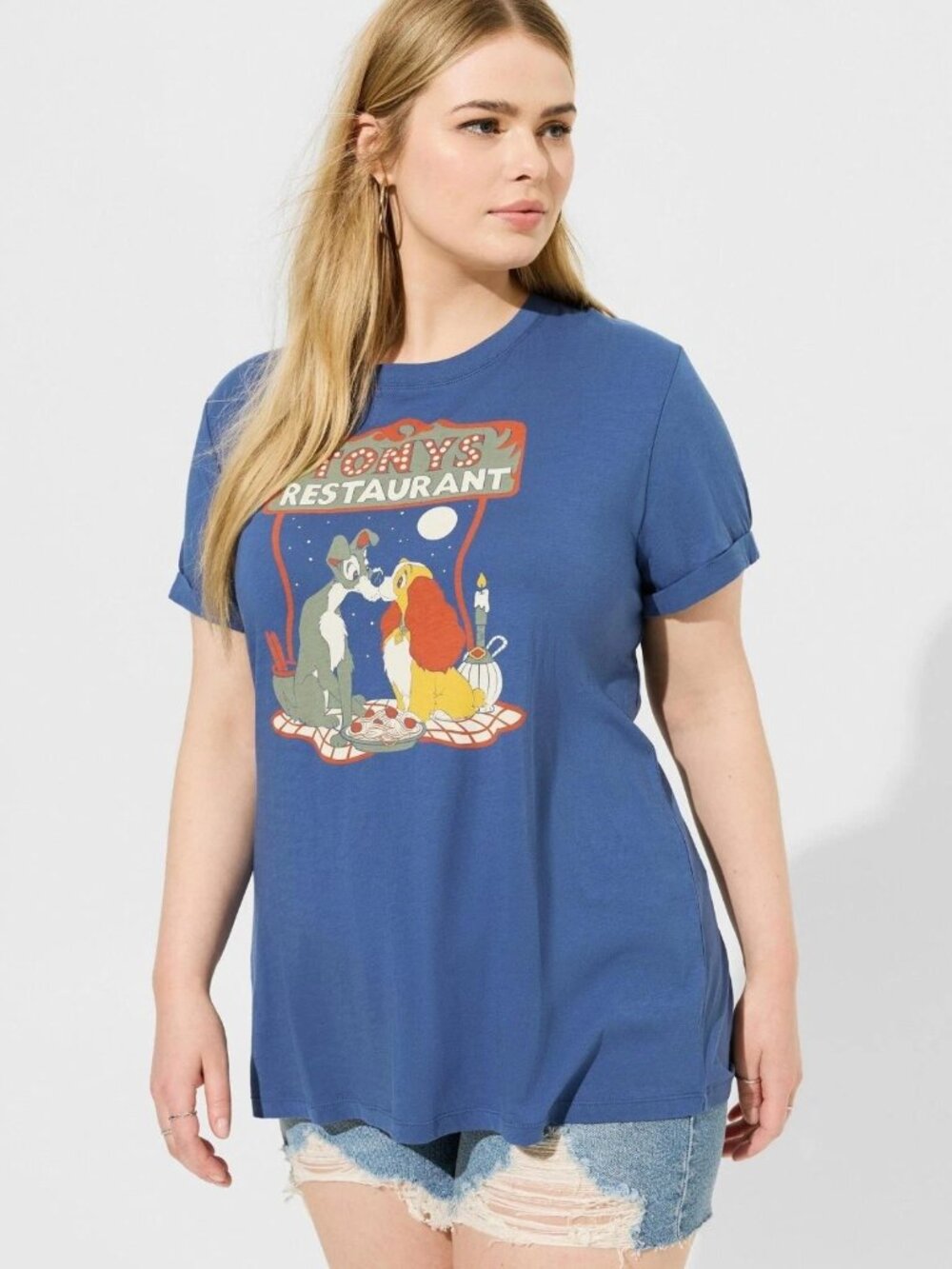 Disney Lady & the Tramp Roll Sleeve Tee (Tony's Restaurant) -- Size 30/32